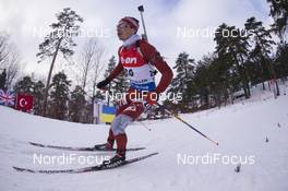 10.03.2016, Oslo, Norway (NOR): Roberts Slotins (LAT) - IBU world championships biathlon, individual men, Oslo (NOR). www.nordicfocus.com. © NordicFocus. Every downloaded picture is fee-liable.
