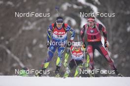 10.03.2016, Oslo, Norway (NOR): Quentin Fillon Maillet (FRA), Simon Eder (AUT), (l-r) - IBU world championships biathlon, individual men, Oslo (NOR). www.nordicfocus.com. © NordicFocus. Every downloaded picture is fee-liable.