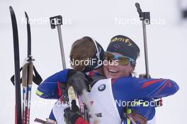09.03.2016, Oslo, Norway (NOR): Anais Bescond (FRA), Marie Dorin Habert (FRA) (l-r) - IBU world championships biathlon, individual women, Oslo (NOR). www.nordicfocus.com. © NordicFocus. Every downloaded picture is fee-liable.