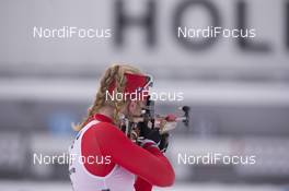 09.03.2016, Oslo, Norway (NOR): Sarah Beaudry (CAN) - IBU world championships biathlon, individual women, Oslo (NOR). www.nordicfocus.com. © NordicFocus. Every downloaded picture is fee-liable.