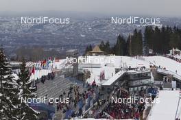09.03.2016, Oslo, Norway (NOR): Event Feature: Overview over the grand stand - IBU world championships biathlon, individual women, Oslo (NOR). www.nordicfocus.com. © NordicFocus. Every downloaded picture is fee-liable.