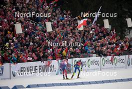 13.03.2016, Oslo, Norway (NOR): Martin Fourcade (FRA), Johannes Thingnes Boe (NOR) - IBU world championships biathlon, mass men, Oslo (NOR). www.nordicfocus.com. © Tumashov/NordicFocus. Every downloaded picture is fee-liable.