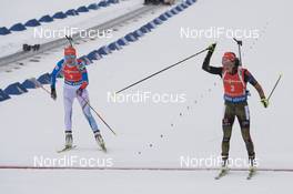 13.03.2016, Oslo, Norway (NOR): Kaisa Makarainen (FIN), Laura Dahlmeier (GER) - IBU world championships biathlon, mass women, Oslo (NOR). www.nordicfocus.com. © Tumashov/NordicFocus. Every downloaded picture is fee-liable.