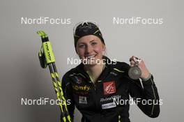 11.03.2016, Oslo, Norway (NOR): Justine Braisaz (FAR) - IBU world championships biathlon, medals, Oslo (NOR). www.nordicfocus.com. © NordicFocus. Every downloaded picture is fee-liable.