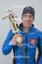 03.03.2016, Oslo, Norway (NOR): Quentin Fillon Maillet (FRA) - IBU world championships biathlon, medals, Oslo (NOR). www.nordicfocus.com. © NordicFocus. Every downloaded picture is fee-liable.