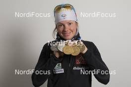 11.03.2016, Oslo, Norway (NOR): Marie Dorin Habert (FRA) - IBU world championships biathlon, medals, Oslo (NOR). www.nordicfocus.com. © NordicFocus. Every downloaded picture is fee-liable.