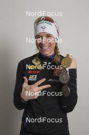 11.03.2016, Oslo, Norway (NOR): Anais Bescond (FRA) - IBU world championships biathlon, medals, Oslo (NOR). www.nordicfocus.com. © NordicFocus. Every downloaded picture is fee-liable.