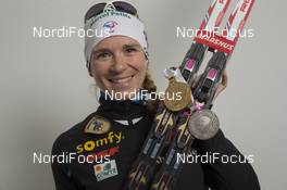 09.03.2016, Oslo, Norway (NOR): Anais Bescond (FRA) - IBU world championships biathlon, medals, Oslo (NOR). www.nordicfocus.com. © NordicFocus. Every downloaded picture is fee-liable.