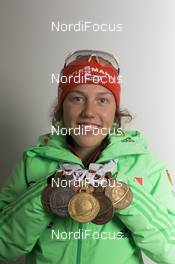 13.03.2016, Oslo, Norway (NOR): Laura Dahlmeier (GER), Laura Dahlmeier (GER) - IBU world championships biathlon, medals, Oslo (NOR). www.nordicfocus.com. © NordicFocus. Every downloaded picture is fee-liable.