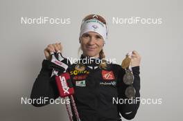 11.03.2016, Oslo, Norway (NOR): Anais Bescond (FRA) - IBU world championships biathlon, medals, Oslo (NOR). www.nordicfocus.com. © NordicFocus. Every downloaded picture is fee-liable.
