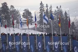 03.03.2016, Oslo, Norway (NOR): Event Feature: Backview of the big grandstand - IBU world championships biathlon, relay mixed, Oslo (NOR). www.nordicfocus.com. © Manzoni/NordicFocus. Every downloaded picture is fee-liable.