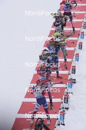 03.03.2016, Oslo, Norway (NOR): Tiril Eckhoff (NOR), Hannah Dreissigacker (USA), Karin Oberhofer (ITA), Gabriela Soukalova (CZE), (l-r) - IBU world championships biathlon, relay mixed, Oslo (NOR). www.nordicfocus.com. © Manzoni/NordicFocus. Every downloaded picture is fee-liable.