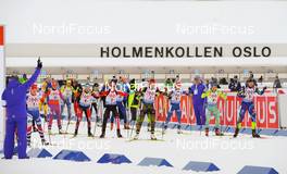 03.03.2016, Oslo, Norway (NOR): Event Feature: Athletes wait for the start - IBU world championships biathlon, relay mixed, Oslo (NOR). www.nordicfocus.com. © Tumashov/NordicFocus. Every downloaded picture is fee-liable.