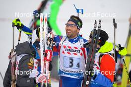 03.03.2016, Oslo, Norway (NOR): Martin Fourcade (FRA), Quentin Fillon Maillet (FRA) - IBU world championships biathlon, relay mixed, Oslo (NOR). www.nordicfocus.com. © Tumashov/NordicFocus. Every downloaded picture is fee-liable.