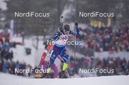 03.03.2016, Oslo, Norway (NOR): Anais Bescond (FRA) - IBU world championships biathlon, relay mixed, Oslo (NOR). www.nordicfocus.com. © Manzoni/NordicFocus. Every downloaded picture is fee-liable.