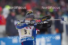 03.03.2016, Oslo, Norway (NOR): Quentin Fillon Maillet (FRA) - IBU world championships biathlon, relay mixed, Oslo (NOR). www.nordicfocus.com. © Manzoni/NordicFocus. Every downloaded picture is fee-liable.