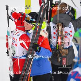 03.03.2016, Oslo, Norway (NOR): Marie Dorin Habert (FRA) - IBU world championships biathlon, relay mixed, Oslo (NOR). www.nordicfocus.com. © Tumashov/NordicFocus. Every downloaded picture is fee-liable.