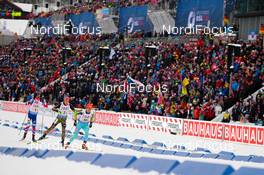 03.03.2016, Oslo, Norway (NOR): Johannes Thingnes Boe (NOR), Arnd Peiffer (GER), Sergey Semenov (UKR), (l-r) - IBU world championships biathlon, relay mixed, Oslo (NOR). www.nordicfocus.com. © Tumashov/NordicFocus. Every downloaded picture is fee-liable.