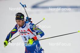 03.03.2016, Oslo, Norway (NOR): Martin Fourcade (FRA) - IBU world championships biathlon, relay mixed, Oslo (NOR). www.nordicfocus.com. © Tumashov/NordicFocus. Every downloaded picture is fee-liable.