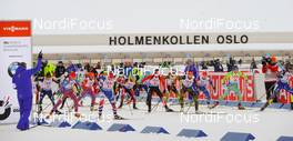 03.03.2016, Oslo, Norway (NOR): Borut Nunar (SLO) IBU race director sends the athletes on the way  - IBU world championships biathlon, relay mixed, Oslo (NOR). www.nordicfocus.com. © Tumashov/NordicFocus. Every downloaded picture is fee-liable.
