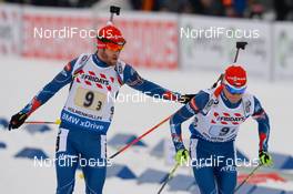 03.03.2016, Oslo, Norway (NOR): Michal Slesingr (CZE), Michal Krcmar (CZE) - IBU world championships biathlon, relay mixed, Oslo (NOR). www.nordicfocus.com. © Tumashov/NordicFocus. Every downloaded picture is fee-liable.