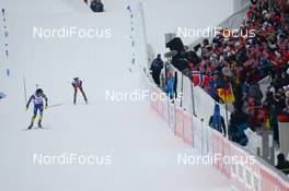 03.03.2016, Oslo, Norway (NOR): Martin Fourcade (FRA), Simon Schempp (GER) - IBU world championships biathlon, relay mixed, Oslo (NOR). www.nordicfocus.com. © Tumashov/NordicFocus. Every downloaded picture is fee-liable.