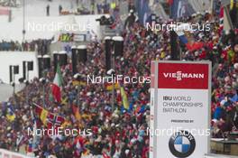 06.03.2016, Oslo, Norway (NOR): Event Feature: Full packed grand stand - IBU world championships biathlon, pursuit men, Oslo (NOR). www.nordicfocus.com. © NordicFocus. Every downloaded picture is fee-liable.