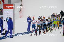 12.03.2016, Oslo, Norway (NOR): Erik Lesser (GER), Ole Einar Bjoerndalen (NOR) - IBU world championships biathlon, relay men, Oslo (NOR). www.nordicfocus.com. © Tumashov/NordicFocus. Every downloaded picture is fee-liable.