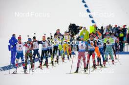12.03.2016, Oslo, Norway (NOR): Ole Einar Bjoerndalen (NOR), Maxim Tsvetkov (RUS) - IBU world championships biathlon, relay men, Oslo (NOR). www.nordicfocus.com. © Tumashov/NordicFocus. Every downloaded picture is fee-liable.