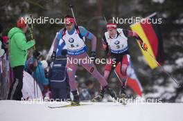 12.03.2016, Oslo, Norway (NOR): Evgeniy Garanichev (RUS), Simon Eder (AUT), (l-r) - IBU world championships biathlon, relay men, Oslo (NOR). www.nordicfocus.com. © NordicFocus. Every downloaded picture is fee-liable.