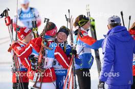 11.03.2016, Oslo, Norway (NOR): Marie Dorin Habert (FRA), Tiril Eckhoff (NOR) - IBU world championships biathlon, relay women, Oslo (NOR). www.nordicfocus.com. © Tumashov/NordicFocus. Every downloaded picture is fee-liable.