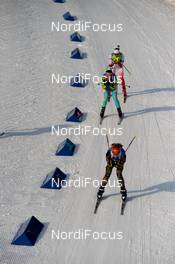 11.03.2016, Oslo, Norway (NOR): Franziska Hildebrand (GER), Iryna Varvynets (UKR), Monika Hojnisz (POL) - IBU world championships biathlon, relay women, Oslo (NOR). www.nordicfocus.com. © Tumashov/NordicFocus. Every downloaded picture is fee-liable.