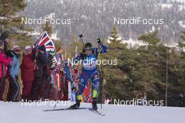 11.03.2016, Oslo, Norway (NOR): Justine Braisaz (FAR) - IBU world championships biathlon, relay women, Oslo (NOR). www.nordicfocus.com. © NordicFocus. Every downloaded picture is fee-liable.