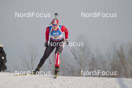 11.03.2016, Oslo, Norway (NOR): Sarah Beaudry (CAN) - IBU world championships biathlon, relay women, Oslo (NOR). www.nordicfocus.com. © NordicFocus. Every downloaded picture is fee-liable.