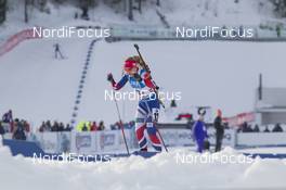 11.03.2016, Oslo, Norway (NOR): Marte Olsbu (NOR) - IBU world championships biathlon, relay women, Oslo (NOR). www.nordicfocus.com. © NordicFocus. Every downloaded picture is fee-liable.