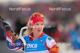 11.03.2016, Oslo, Norway (NOR): Marte Olsbu (NOR) - IBU world championships biathlon, relay women, Oslo (NOR). www.nordicfocus.com. © Tumashov/NordicFocus. Every downloaded picture is fee-liable.