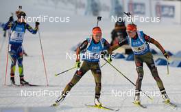 11.03.2016, Oslo, Norway (NOR): Maren Hammerschmidt (GER), Laura Dahlmeier (GER) - IBU world championships biathlon, relay women, Oslo (NOR). www.nordicfocus.com. © Tumashov/NordicFocus. Every downloaded picture is fee-liable.