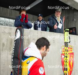 05.03.2016, Oslo, Norway (NOR): Martin Fourcade (FRA) and Anders Besseberg - IBU world championships biathlon, sprint men, Oslo (NOR). www.nordicfocus.com. © Tumashov/NordicFocus. Every downloaded picture is fee-liable.