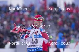05.03.2016, Oslo, Norway (NOR): Ole Einar Bjoerndalen (NOR) - IBU world championships biathlon, sprint men, Oslo (NOR). www.nordicfocus.com. © NordicFocus. Every downloaded picture is fee-liable.