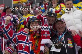 05.03.2016, Oslo, Norway (NOR): Event Feature: Fans - IBU world championships biathlon, sprint men, Oslo (NOR). www.nordicfocus.com. © NordicFocus. Every downloaded picture is fee-liable.