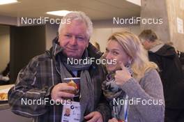 04.03.2016, Oslo, Norway (NOR): Sigi Heinrich (GER) voice of Eurosport and Anja Froehlich (GER) - IBU world championships biathlon, Fischer Press Conference , Oslo (NOR). www.nordicfocus.com. © NordicFocus. Every downloaded picture is fee-liable.