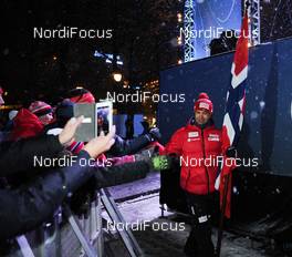 02.03.2016, Oslo, Norway (NOR): Ole Einar Bjoerndalen (NOR) - IBU world championships biathlon, opening ceremony, Oslo (NOR). www.nordicfocus.com. © Tumashov/NordicFocus. Every downloaded picture is fee-liable.