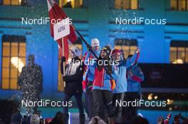 02.03.2016, Oslo, Norway (NOR): Event Feature: Walk in of team Austria - IBU world championships biathlon, opening ceremony, Oslo (NOR). www.nordicfocus.com. © NordicFocus. Every downloaded picture is fee-liable.