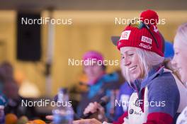 04.03.2016, Oslo, Norway (NOR): Tiril Eckhoff (NOR) - IBU world championships biathlon, Fischer Press Conference , Oslo (NOR). www.nordicfocus.com. © NordicFocus. Every downloaded picture is fee-liable.