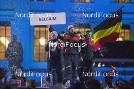 02.03.2016, Oslo, Norway (NOR): Michael Roesch (BEL) walks in with team Belgium - IBU world championships biathlon, opening ceremony, Oslo (NOR). www.nordicfocus.com. © NordicFocus. Every downloaded picture is fee-liable.