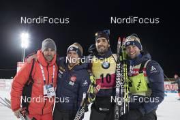 01.12.2016, Oestersund, Sweden, (SWE): Sylvain Fanjas-Claret (FRA), Rossignol Race Service, Martin Fourcade (FRA), (l-r) - IBU world cup biathlon, individual men, Oestersund (SWE). www.nordicfocus.com. © Manzoni/NordicFocus. Every downloaded picture is fee-liable.
