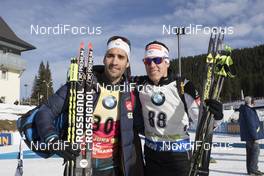 09.12.2016, Pokljuka, Slovenia (SLO): Martin Fourcade (FRA), Quentin Fillon Maillet (FRA), (l-r) -  IBU world cup biathlon, sprint men, Pokljuka (SLO). www.nordicfocus.com. © Manzoni/NordicFocus. Every downloaded picture is fee-liable.