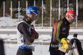 09.12.2016, Pokljuka, Slovenia (SLO): Simon Schempp (GER), Arnd Peiffer (GER), (l-r) -  IBU world cup biathlon, sprint men, Pokljuka (SLO). www.nordicfocus.com. © Manzoni/NordicFocus. Every downloaded picture is fee-liable.