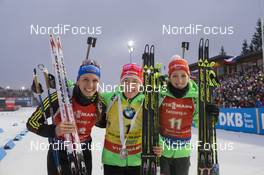18.12.2016, Nove Mesto, Czech Republic (CZE): Vanessa Hinz (GER), Laura Dahlmeier (GER), Franziska Preuss (GER), (l-r) - IBU world cup biathlon, mass women, Nove Mesto (CZE). www.nordicfocus.com. © Manzoni/NordicFocus. Every downloaded picture is fee-liable.