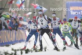 17.12.2016, Nove Mesto, Czech Republic (CZE): Ondrej Moravec (CZE), Julian Eberhard (AUT), Erlend Bjoentegaard (NOR), Sebastian Samuelsson (SWE), Arnd Peiffer (GER), (l-r) - IBU world cup biathlon, pursuit men, Nove Mesto (CZE). www.nordicfocus.com. © Manzoni/NordicFocus. Every downloaded picture is fee-liable.
